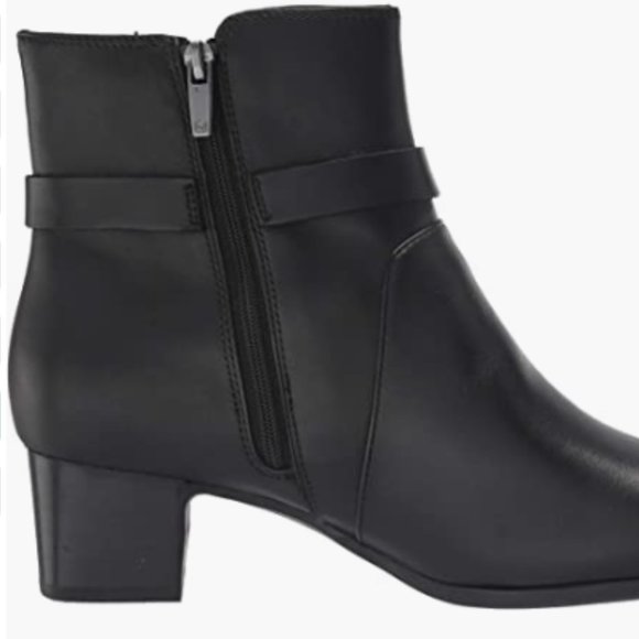 NEW Clarks Womens Leather Un Damson Mid Ankle Boot Sz 10 black - Picture 2 of 10